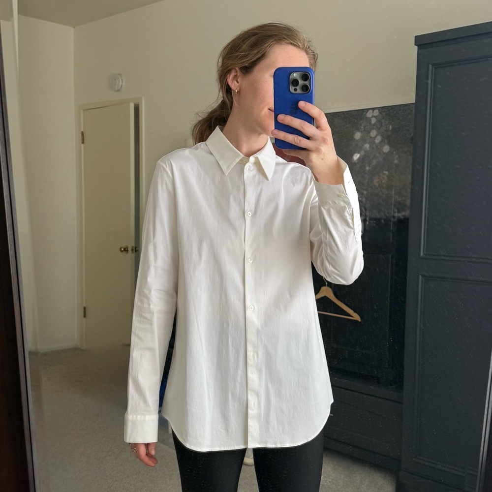 The Row Perfect White Button-Up Shirt
